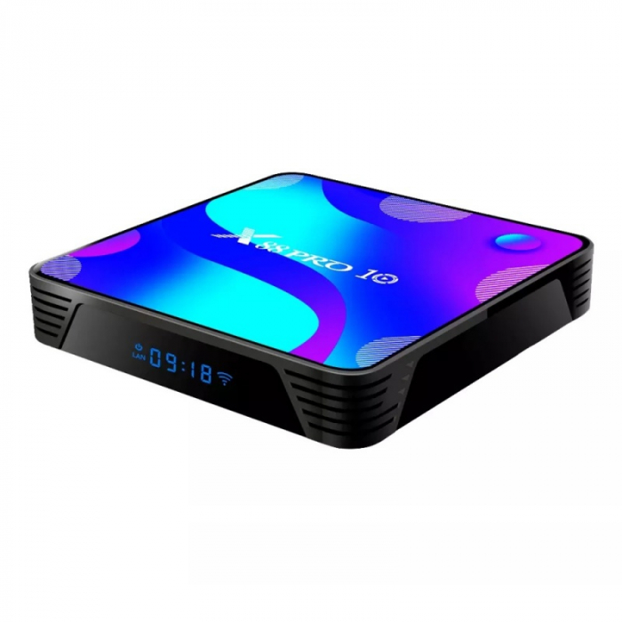 TV Box X88 Pro 10 Smart Media Player, 4K, RAM 4GB, ROM 128GB, Android 11, Rockchip RK3318 QuadCore, SPDIF, Slot Card, Wi-Fi dual band [2]