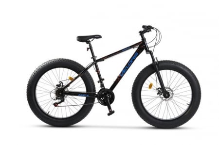 Bicicleta cu frane pe disc - mecanice - Bicicleta Fat-Bike Velors Hercules V2619B 26", Negru/Albastru