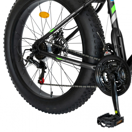 Bicicleta Fat-Bike Velors Wolf V2605D 26", Negru/Alb/Verde [2]