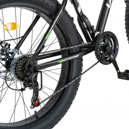 Bicicleta Fat-Bike Velors Wolf V2605D 26", Negru/Alb/Verde [3]