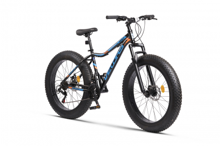 Bicicleta Fat-Bike Velors Wolf V2605D 26", Negru/Portocaliu/Albastru [1]