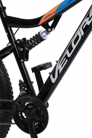 Bicicleta MTB-Full Suspension Fat Bike Velors Innovation V27304A 27.5", Negru/Alb/Portocaliu [5]