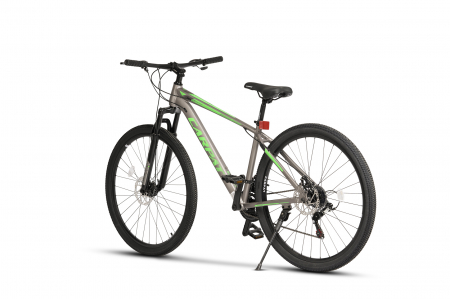 Bicicleta MTB-HT Montana C2999A, Manete Schimbator Secventiale, 21 Viteze, Cadru Aluminiu, Roti 29 Inch, Frane pe Disc, Carpat, culoare Gri/Negru/Verde [2]