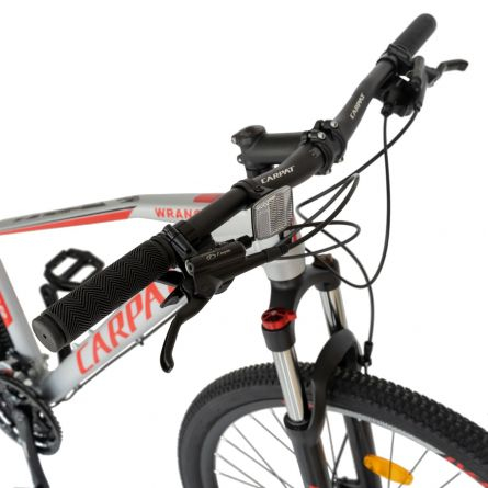 Bicicleta MTB-HT, C2959AH Schimbator Shimano Altus RD-M310-L, 24 Viteze, Cadru Aluminiu, Roti 29 Inch, Frane Hidraulice, Carpat, Gri cu Design Rosu [6]