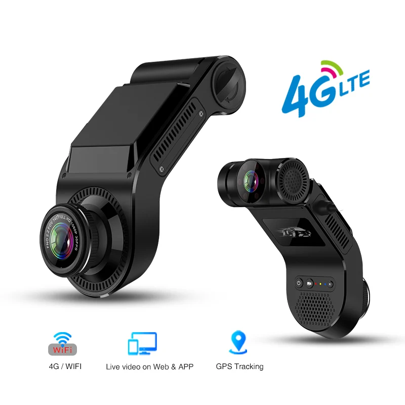 Supraveghere video auto flota - Camera auto DVR STAR T5 cu GPS Tracker si Cloud pentru flota, 4G, FHD, Night vision, Camera IR pentru interior, Wi-Fi, SOS