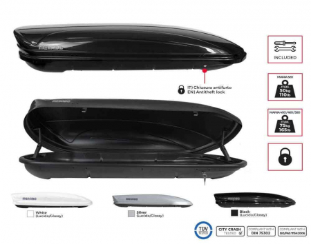 Cutie portbagaj Menabo Mania 580 ABS Black, 225 x 89 x 36 cm [6]