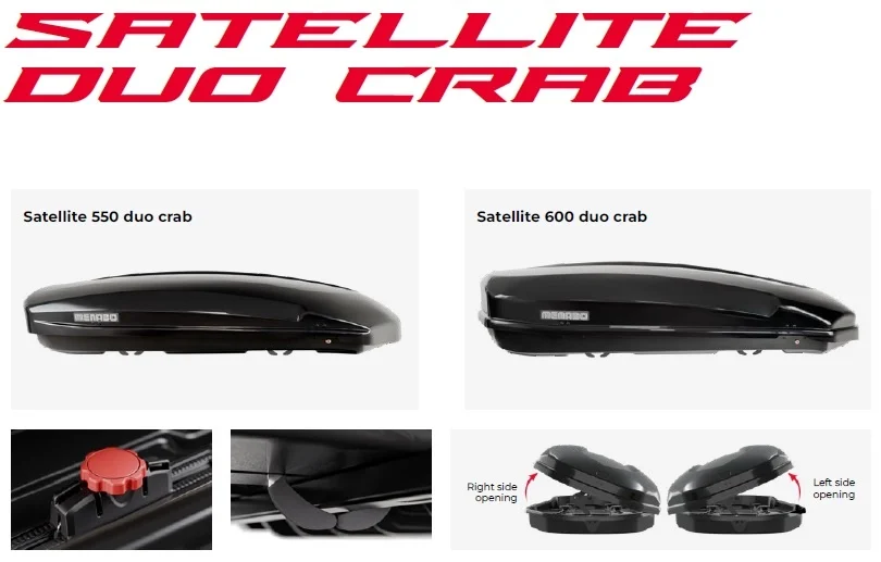 Cutie portbagaj Menabo Satellite 550 DUO ABS Black CRAB, 198x94x36 cm [7]