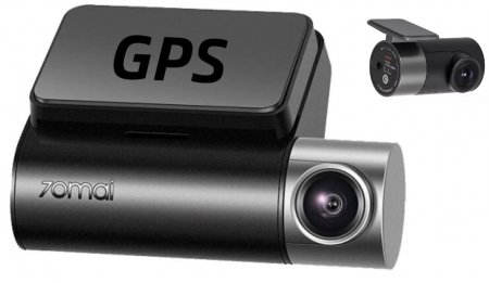 Navigatie auto si supraveghere video - Pachet camera auto DVR Xiaomi 70MAI A500S-1 Dash Cam Pro Plus cu camera spate RC06, 2.7K 1944p, IPS 2.0", 140 FOV, ADAS, GPS, Night Vision