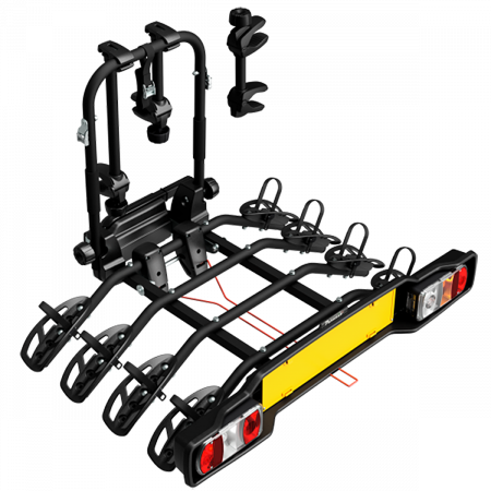 Accesorii auto - Suport biciclete Peruzzo Parma 4 biciclete 706/4N negru cu prindere pe carligul de remorcare