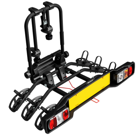 Suport biciclete cu prindere pe carlig remorcare - Suport pentru 3 biciclete, Peruzzo Parma 706/3, Negru, cu prindere pe carligul de remorcare