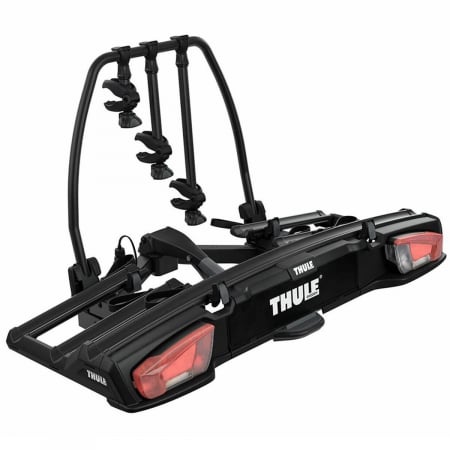 Suport biciclete cu prindere pe carlig remorcare - Suport pentru 3 biciclete Thule VeloSpace 939 XT3 cu prindere pe carligul de remorcare (13pini) Negru