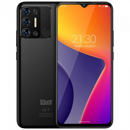Compatibile Digi - Telefon mobil iHunt S24 Plus Phantom Black 4G, 6.52 HD, 4GB RAM+128GB memorie interna, baterie 5000 mAh, Android 13, SC9863A Octa Core
