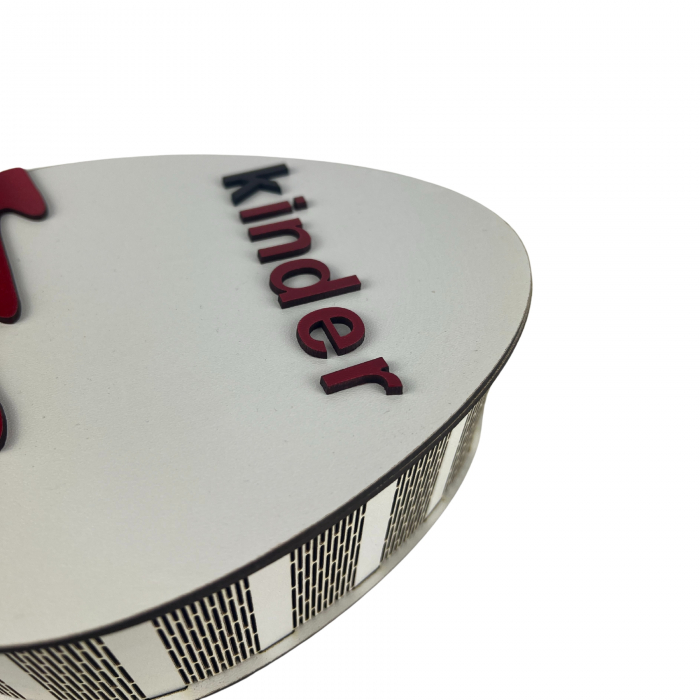 Cutie in forma de Ou Kinder 21 cm lungime x 16.5 cm latime x 7 cm inaltime confectionata din MDF 3mm alb lucios [7]