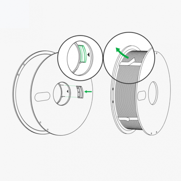 Rezerva filament, PLA Basic, 1.75 mm, Galben, Bambu Lab [6]