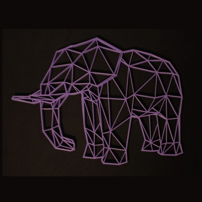 Tablou fara rama, cu elefant, Mov [2]