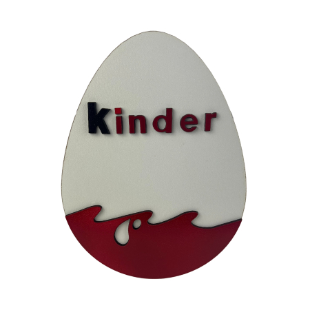 Cadouri personalizate din MDF - Cutie in forma de Ou Kinder 20 cm lungime x 15 cm latime x 8.5 cm inaltime confectionata din MDF 3mm alb lucios