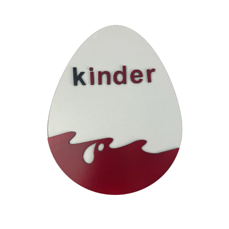 Cadouri personalizate din MDF - Cutie in forma de Ou Kinder 21 cm lungime x 16.5 cm latime x 7 cm inaltime confectionata din MDF 3mm alb lucios