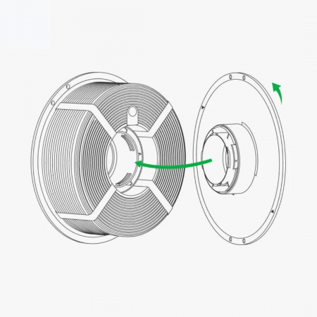 Rezerva filament, PLA Basic, 1.75 mm, Verde inchis, Bambu Lab [6]