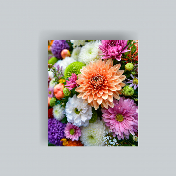 Tablou canvas cu flori pink si orange [1]