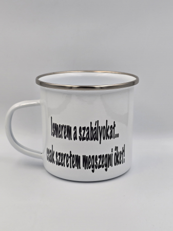 Termékeink - Fém retró bögre - Ismerem a szabályokat
