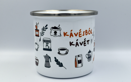 Coffee - Cana metalica "Kávésból kávét " vintage