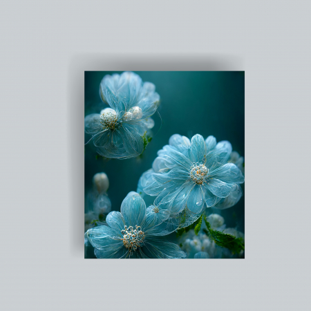 Tablouri cu flori - Tablou canvas cu flori albastru