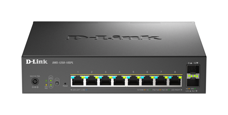 NOD_products_tech - DLINK SW 8P-GB 2P-SFP SMART MANAGED POE