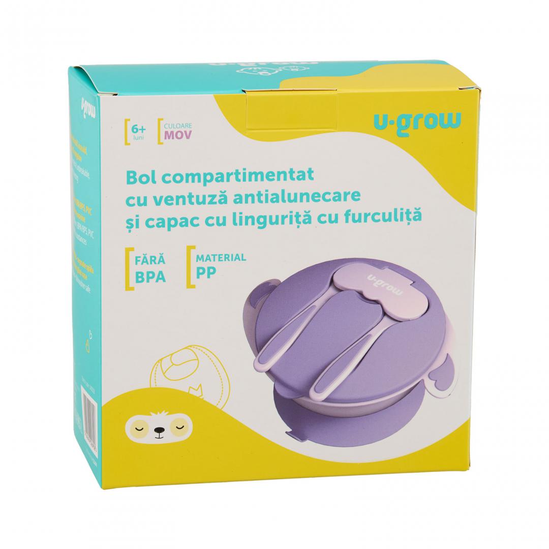 Bol , lingurita si furculita, mov,U-Grow [3]