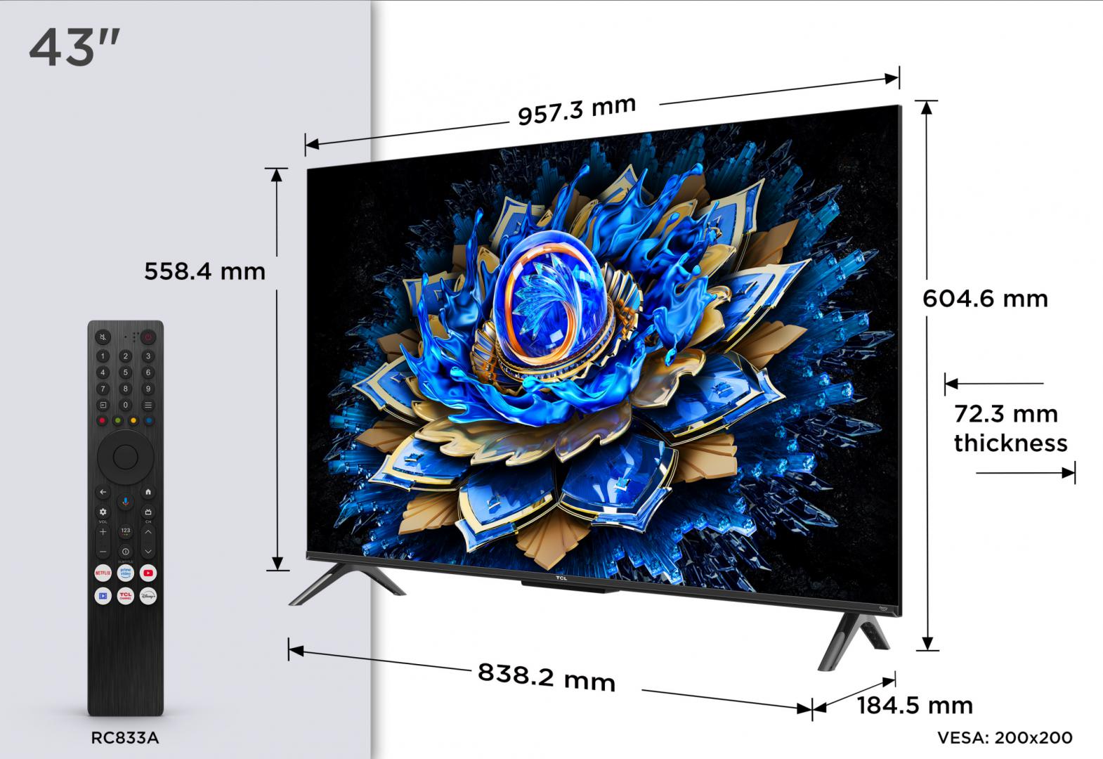 QLED TV 4K 43''(108 cm) TCL 43T69C [1]