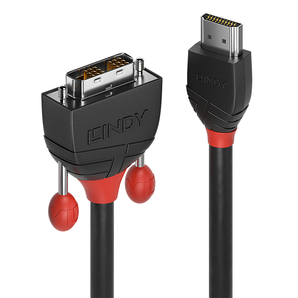 Lindy 5m HDMI to DVI-D Cable, Black Line [1]
