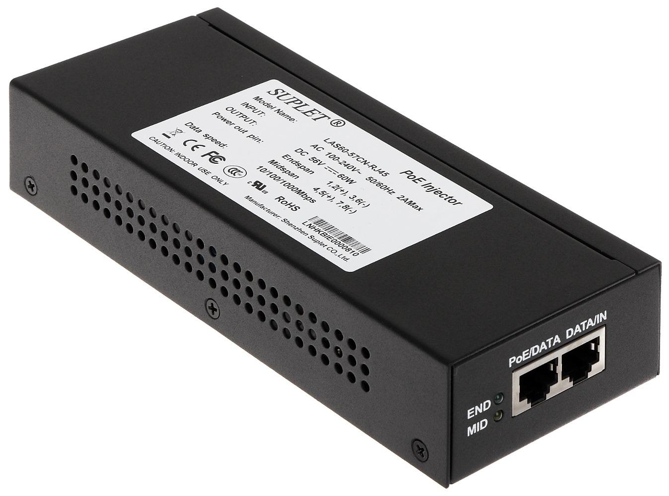 NOD_products_tech - INJECTOR POE LAS60-57CN-RJ45, 60W