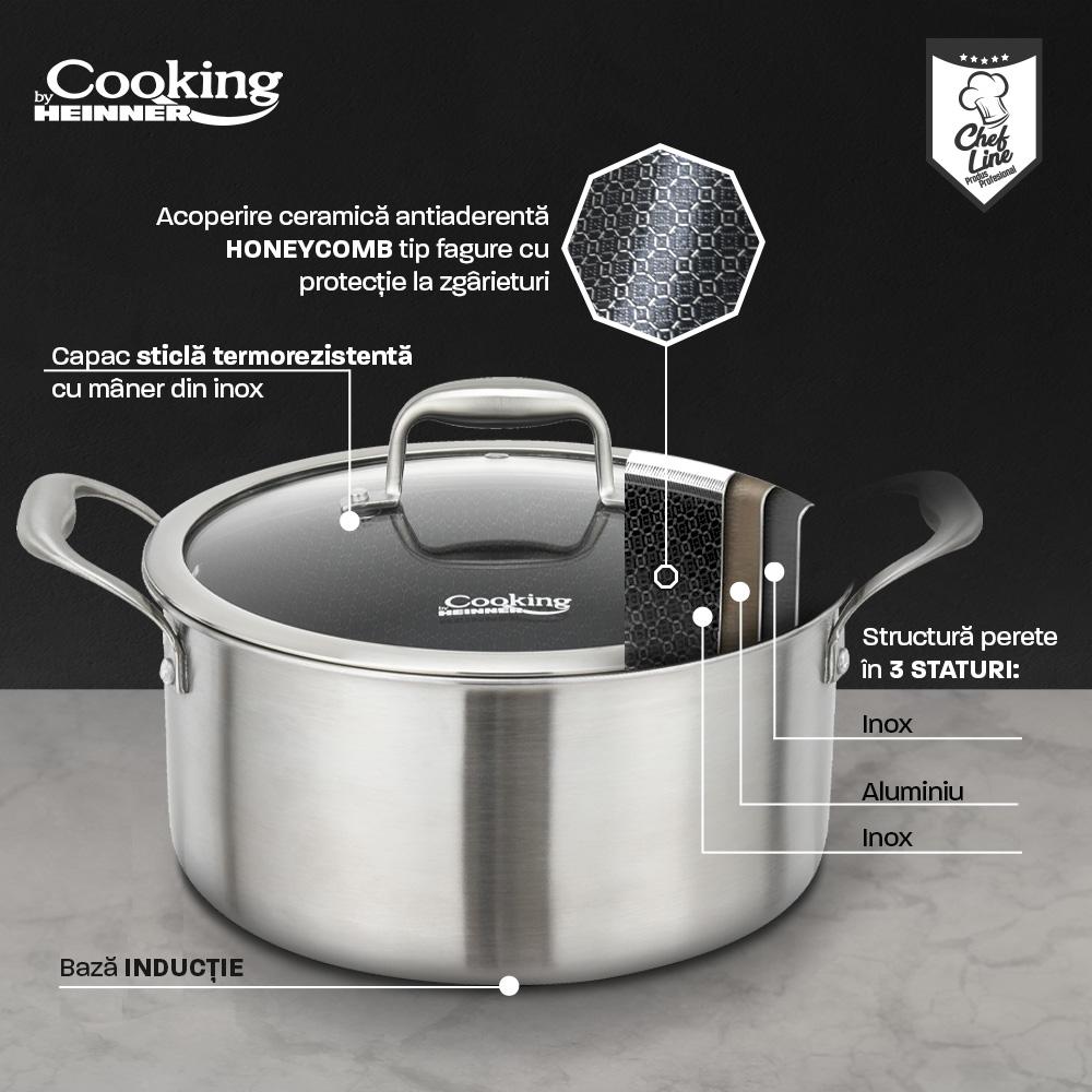 SEMIOALA INOX+CAPAC 28x13CM,7L,TITANIUM3 [5]