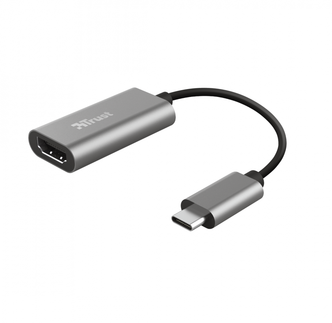 NOD_products_tech - Adaptor Trust Dalyx, USB-C - HDMI, gri