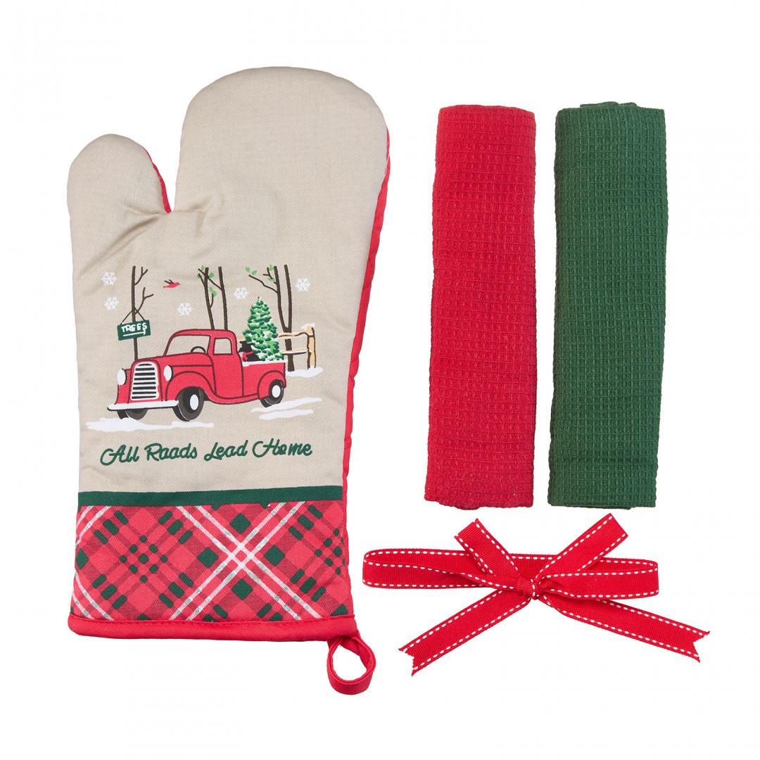 Set manusa bucatarie 3 piese Craciun Car [1]