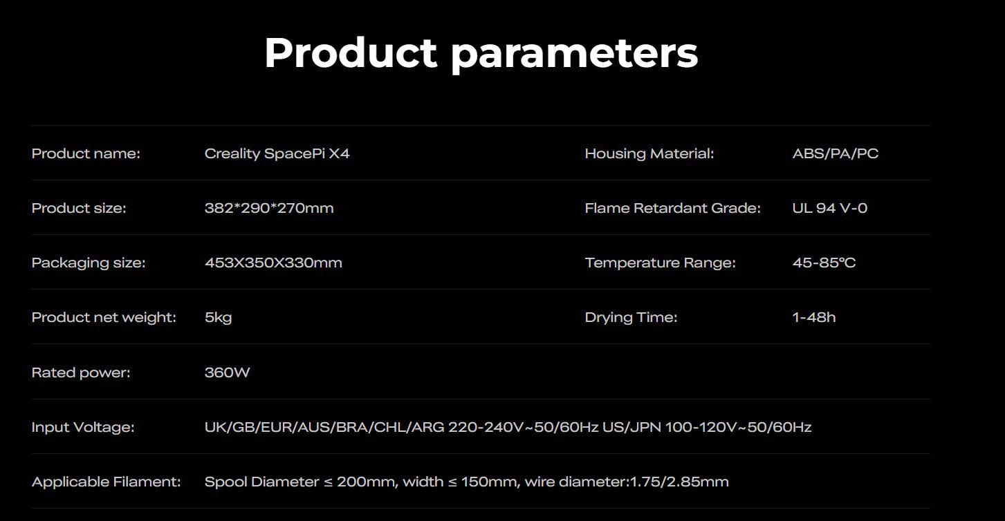 CREALITY 3D SPACE PI X4 FILAMENT DRYER [3]