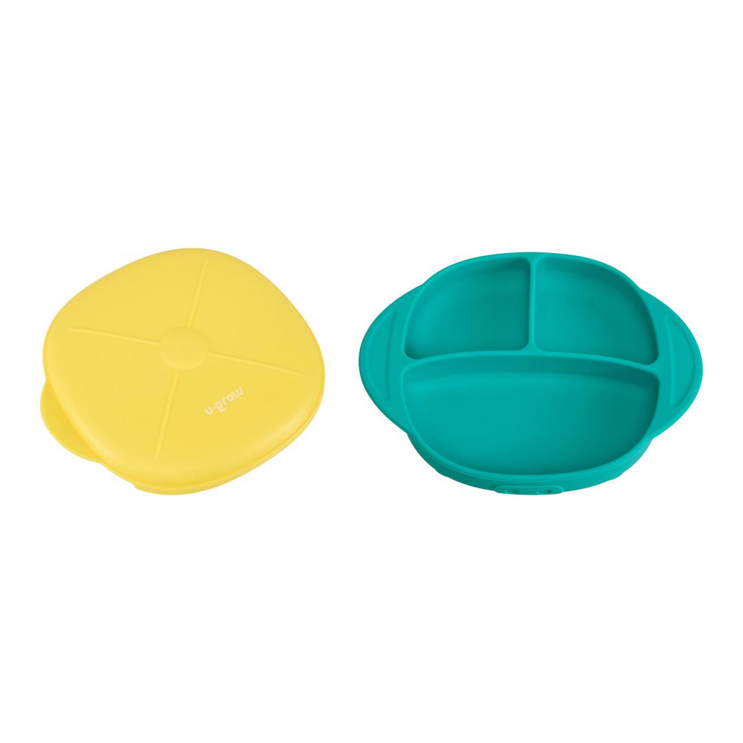 Farfurie silicon cu capac,galbena,U-Grow [2]