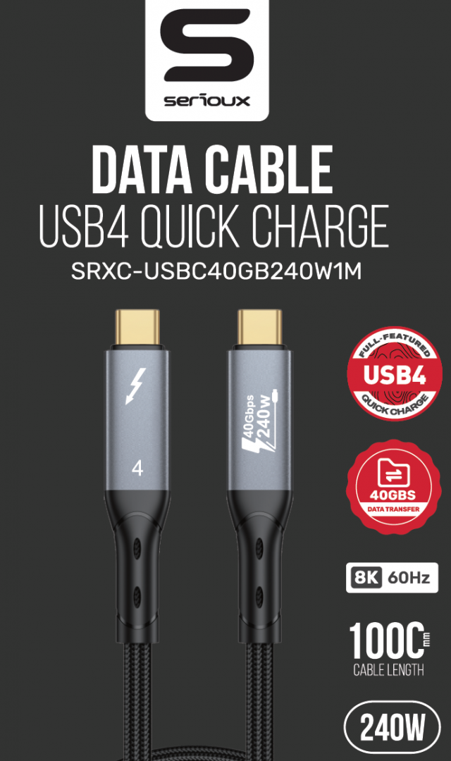 CABLU SERIOUX USB-C TO USB-C NEGRU [2]