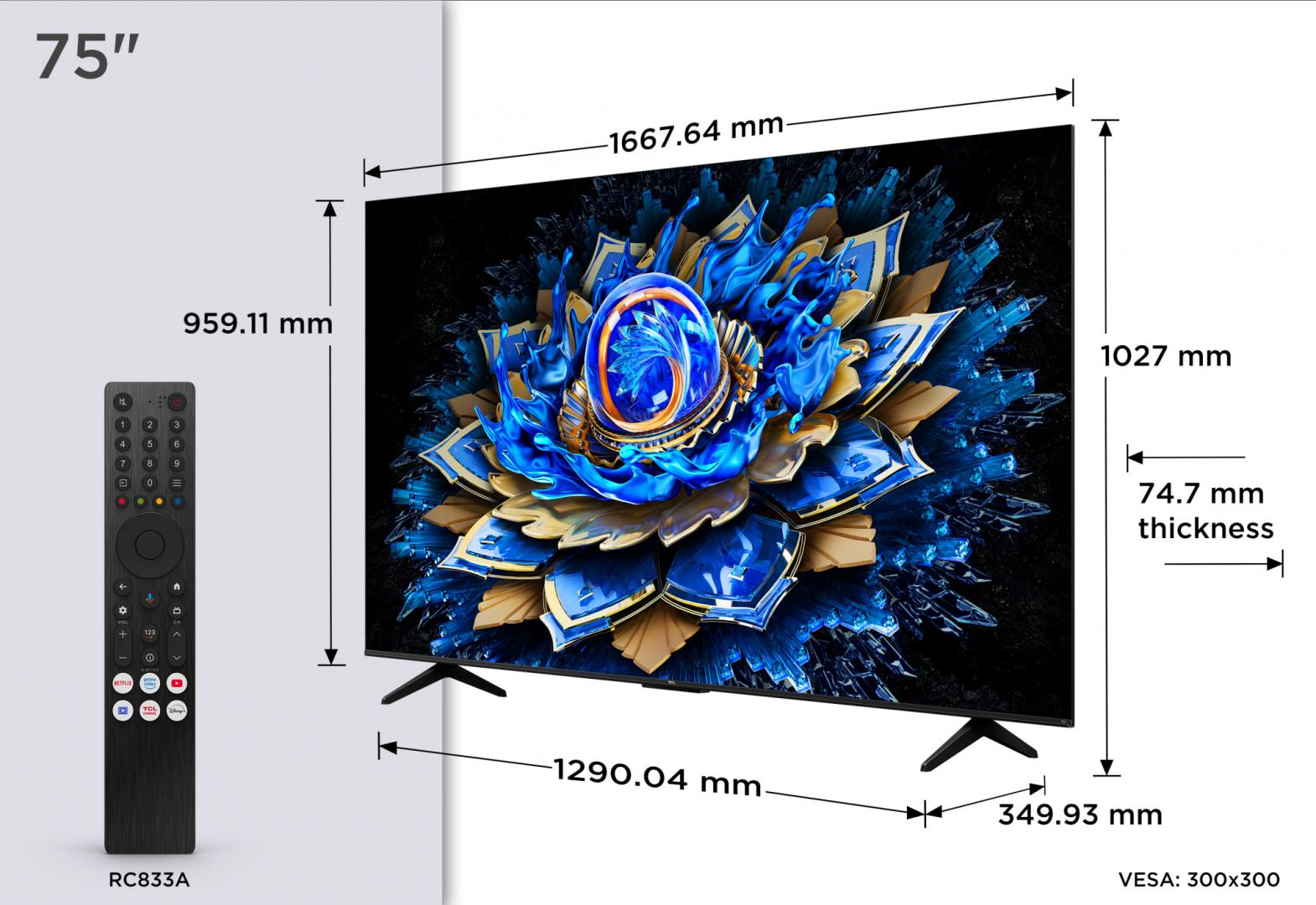 QLED TV 4K 75''(189 cm) TCL 75T69C [1]