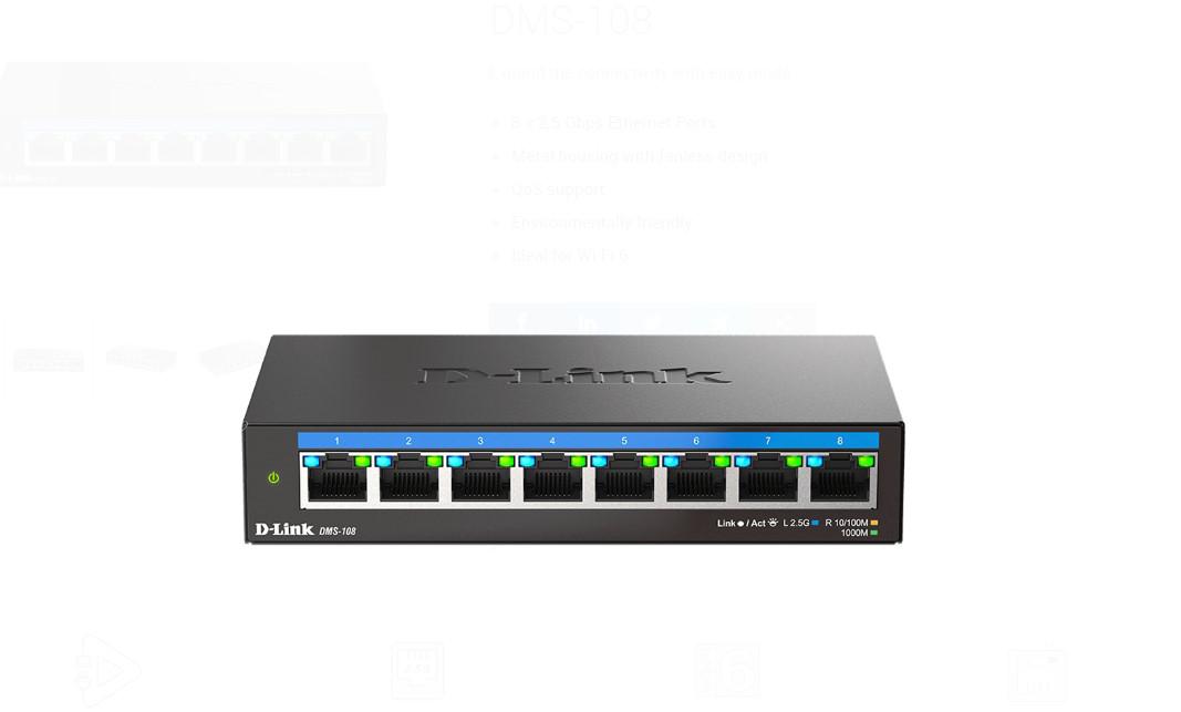 NOD_products_tech - D-LINK DMS-108 UNMANAGED SWITCH 8 PORT