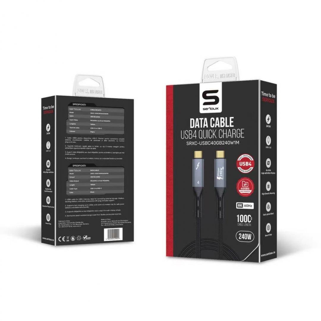 CABLU SERIOUX USB-C TO USB-C NEGRU [1]