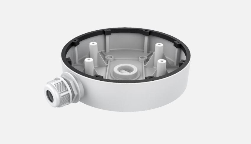 NOD_products_tech - Doza conexiuni Hikvision DS-1280ZJ-DM55, material aliaj de aluminiu, dimensiuni: Φ 155 mm × 36 mm, greutate: 300g