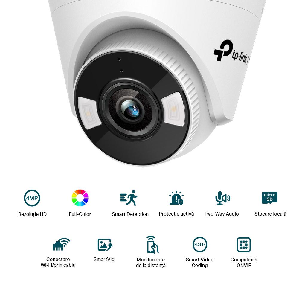 Camera IP Wi-Fi Turret TP-Link C440-W(4mm), 4MP, Lentila 4mm, IR+WL 30ml, rezolutie video 2304 × 1296, +/H.265/H.264+/H.264, [1]