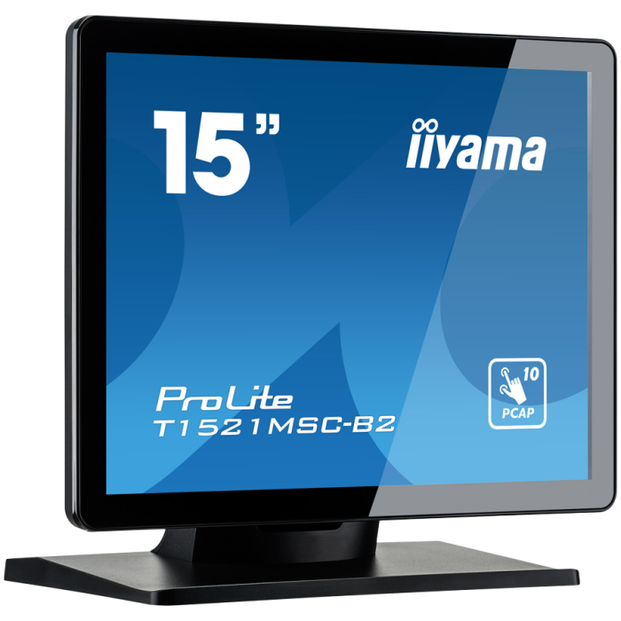 15" PCAP Bezel Free Front, 10P Touch, 1024x768, Speakers, VGA, HDMI, 325cd/m², USB Interface, External Power Adapter, Multitouch with supported OS [2]