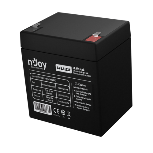 Acumulator nJoy GP4.5121F 12V Capacitate 14,95W/cell evaluat la 1.65V/cell @ 15 min, Tensiune 12V, Tip VRLA, Caracteristici Sigilata complet si fara intretinere, Peste 260 de cicluri la 100% DOD, Util [2]
