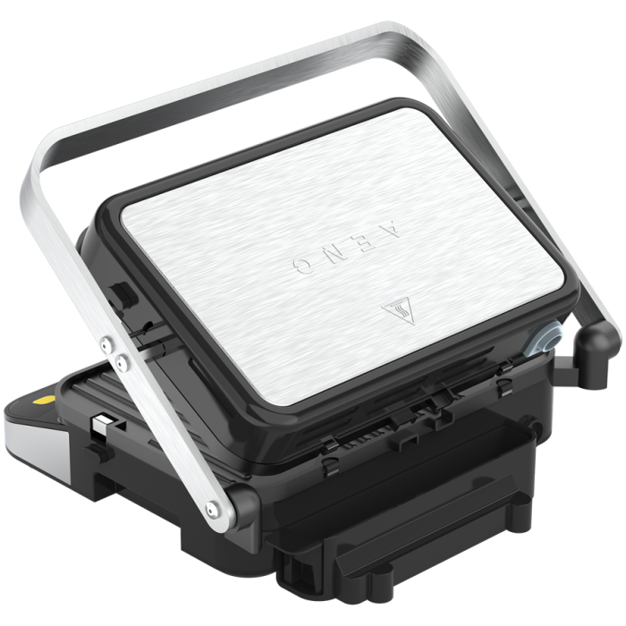 AENO ''Electric Grill EG5: 2000W, 2 heating modes - Lower Grill, Both Grills, 6 preset programs, Defrost, Max opening angle -180°, Temperature regulation, Timer, Removable double-sided plates, Plate s [6]