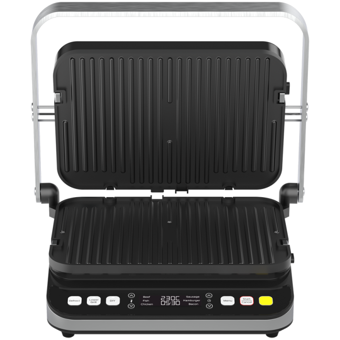 AENO ''Electric Grill EG5: 2000W, 2 heating modes - Lower Grill, Both Grills, 6 preset programs, Defrost, Max opening angle -180°, Temperature regulation, Timer, Removable double-sided plates, Plate s [2]