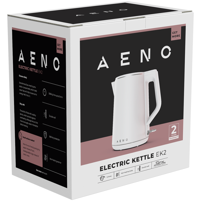 AENO Electric Kettle EK2: 1850-2200W, 1.5L, Strix, Double-walls, Non-heating body, Auto Power Off, Dry tank Protection [5]