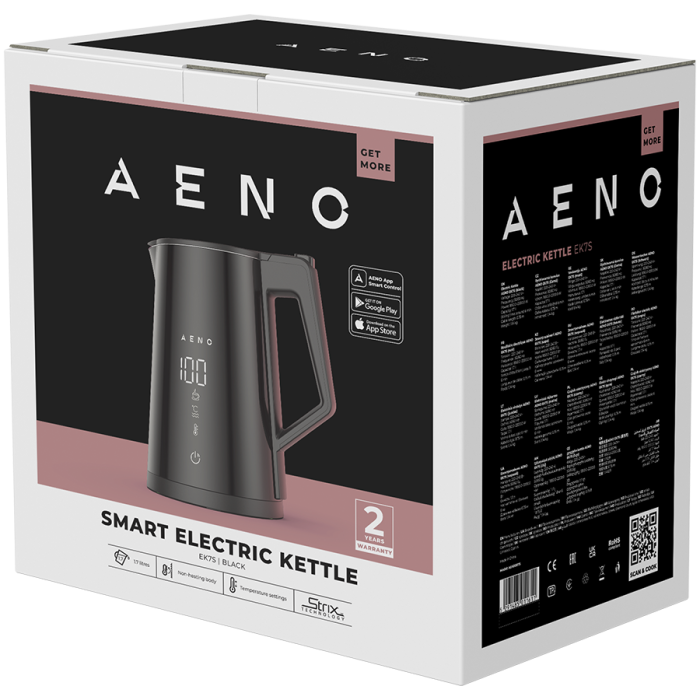 AENO Electric Kettle EK7S Smart: 1850-2200W, 1.7L, Strix, Double-walls, Temperature Control, Keep warm Function, Control via Wi-Fi, LED-display, Non-heating body, Auto Power Off, Dry tank Protection [4]