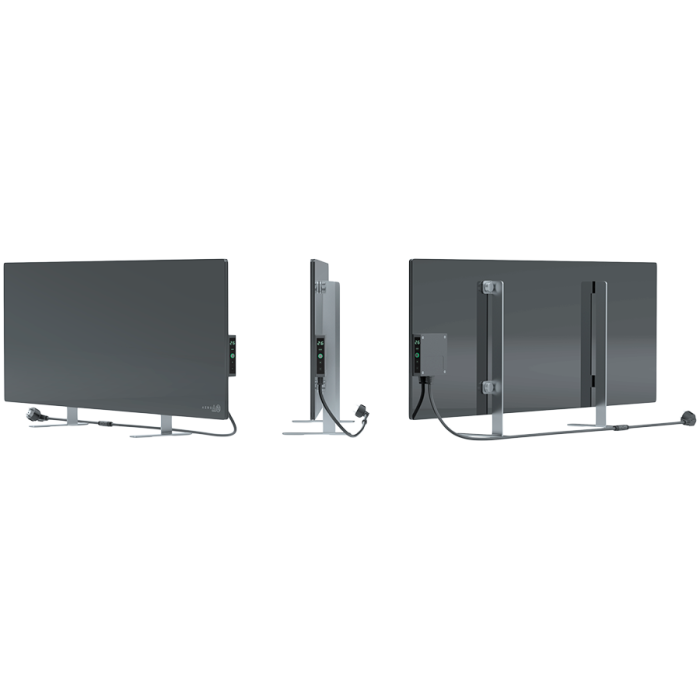 AENO Premium Eco Smart Heater, 700W, Tempered glass, Infrared+convection heating type, LED display, Plug type: Europe (E/F type), GREY [4]