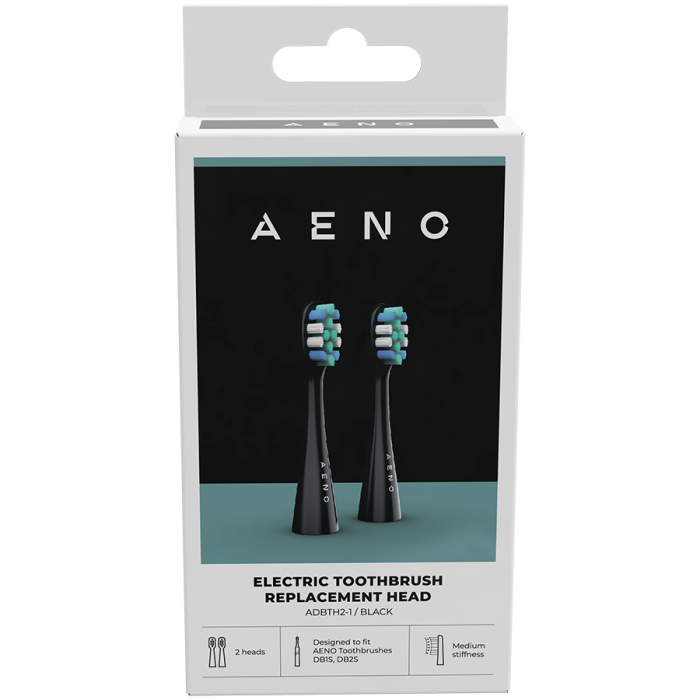 AENO Replacement toothbrush heads, Black, Dupont bristles, 2pcs in set (for ADB0002S/ADB0001S) [2]